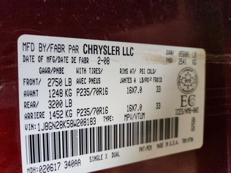 Auction sale of the 2008 Jeep Liberty, vin: 1J8GN28K58W208183, lot number: 50115056