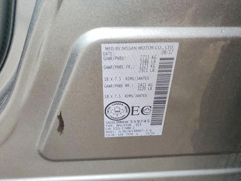 Aukcja sprzedaży 2017 Infiniti Qx60, vin: 5N1DL0MMXHC559745, numer aukcji: 50264696