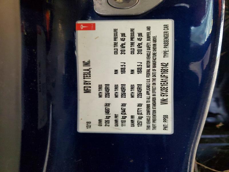 Aukcja sprzedaży 2018 Tesla Model 3, vin: 5YJ3E1EA1JF168142, numer aukcji: 50886176