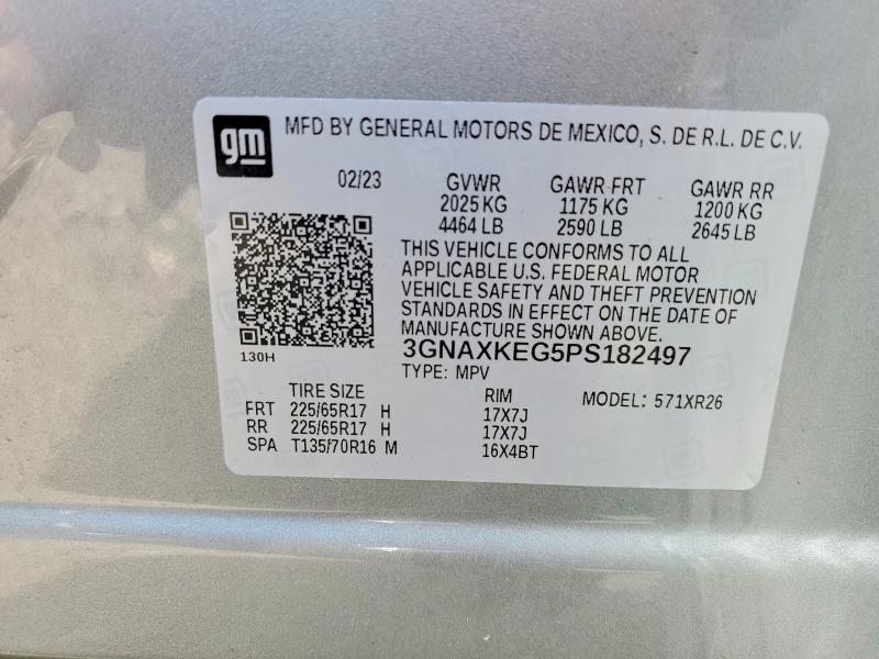 Продаж на аукціоні авто 2023 Chevrolet Equinox, vin: 3GNAXKEG5PS182497, номер лоту: 50351386