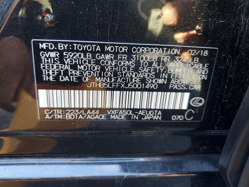 Продажа на аукционе авто 2018 Lexus Ls, vin: JTHB5LFFXJ5001490, номер лота: 49765836