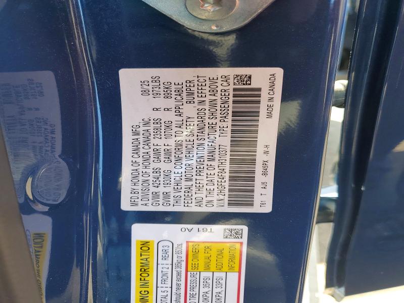 Aukcja sprzedaży 2026 Honda 0, vin: 2HGFE4F84TH310377, numer aukcji: 49828336