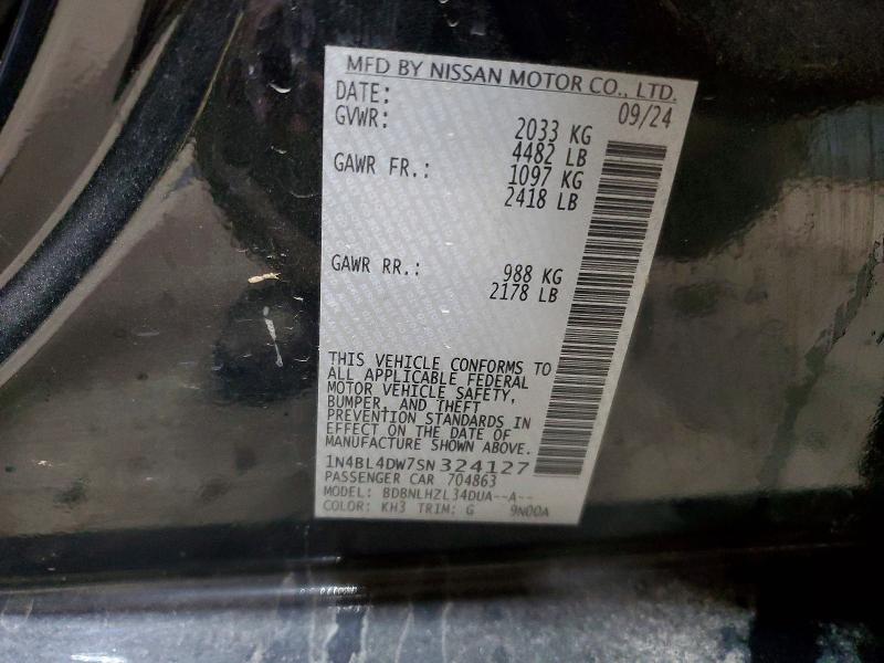 Продажа на аукционе авто 2025 Nissan Altima, vin: 1N4BL4DW7SN324127, номер лота: 50776636