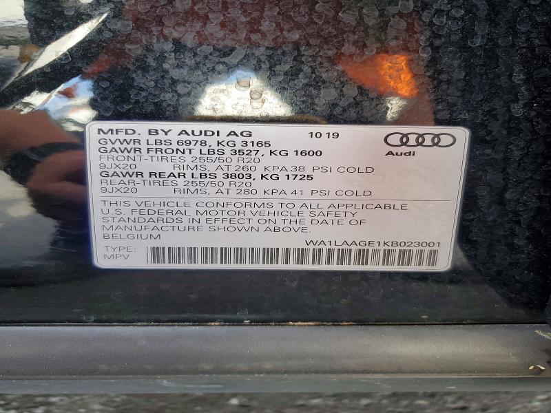 Продаж на аукціоні авто 2019 Audi E-tron, vin: WA1LAAGE1KB023001, номер лоту: 47993406