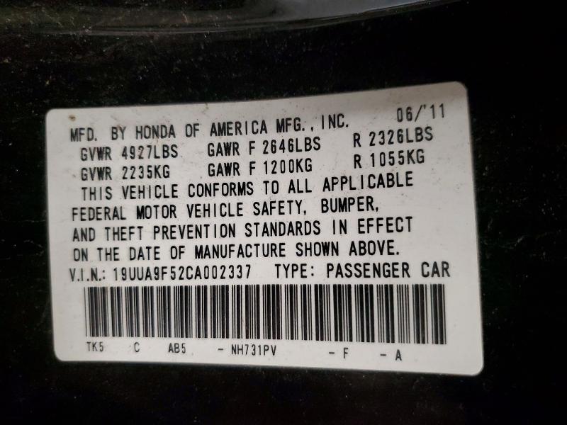 Продажа на аукционе авто 2012 Acura Tl, vin: 19UUA9F52CA002337, номер лота: 50651496