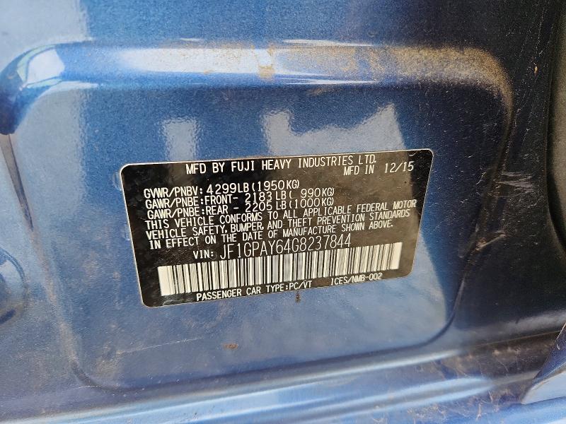 Aukcja sprzedaży 2016 Subaru Impreza, vin: JF1GPAY64G8237844, numer aukcji: 51164506