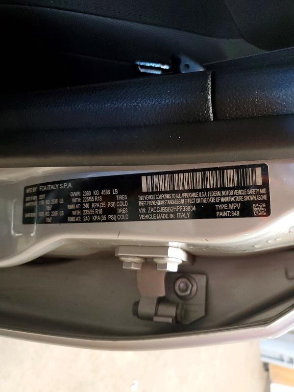 Продаж на аукціоні авто 2017 Jeep Renegade, vin: ZACCJBBB2HPF33834, номер лоту: 49771716
