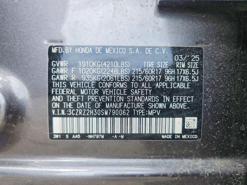 Aukcja sprzedaży 2025 Honda Hr-v, vin: 3CZRZ2H30SM790062, numer aukcji: 49585666