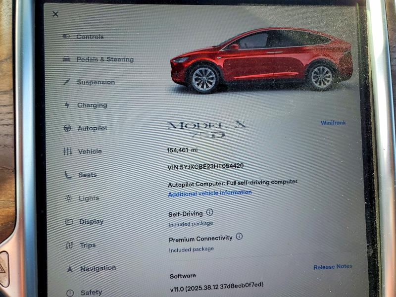 Aukcja sprzedaży 2017 Tesla Model X, vin: 5YJXCBE23HF054420, numer aukcji: 51526056