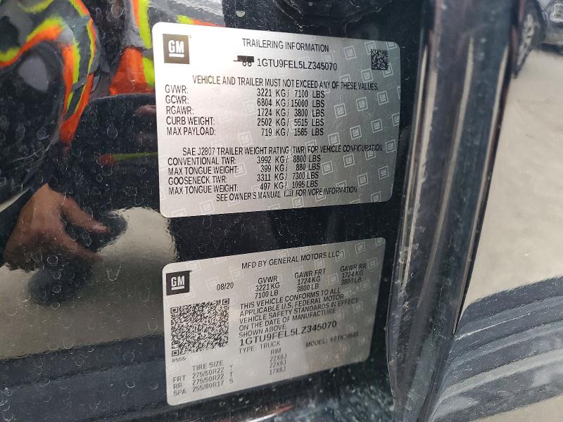 Продаж на аукціоні авто 2020 Gmc Sierra, vin: 1GTU9FEL5LZ345070, номер лоту: 50973826