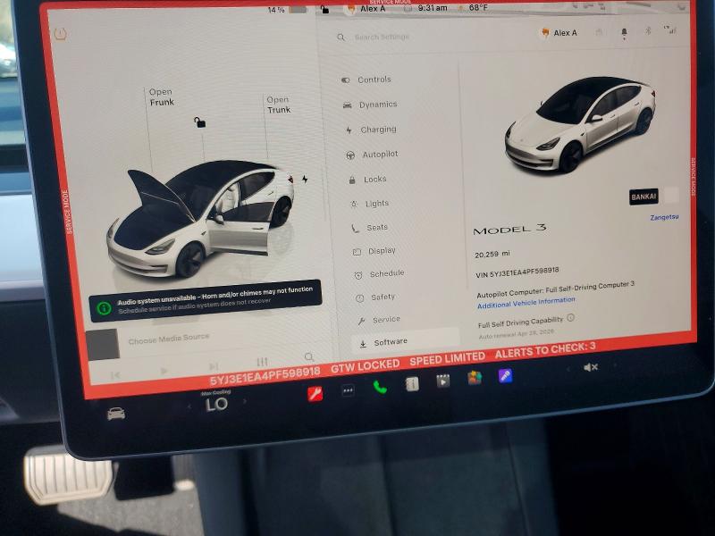 Продажа на аукционе авто 2023 Tesla Model 3, vin: 5YJ3E1EA4PF598918, номер лота: 50307796