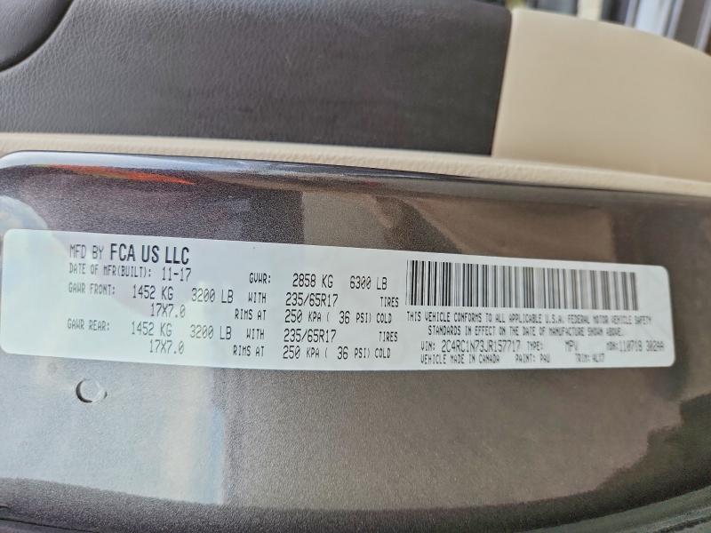 45887406 :رقم المزاد ، 2C4RC1N73JR157717 vin ، 2018 Chrysler Pacifica مزاد بيع