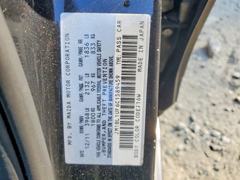 50482896 :رقم المزاد ، JM1BL1UF6C1589459 vin ، 2012 Mazda 3 مزاد بيع