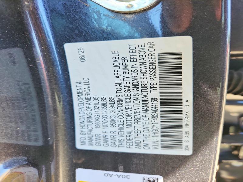 Продаж на аукціоні авто 2025 Honda Accord, vin: 1HGCY1F48SA044168, номер лоту: 50837126