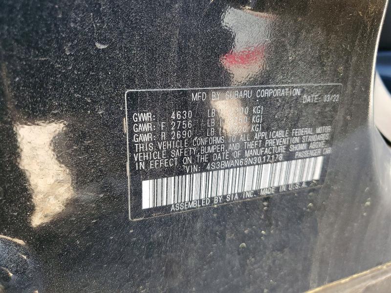 Продажа на аукционе авто 2022 Subaru Legacy, vin: 4S3BWAN63N3017178, номер лота: 49251296
