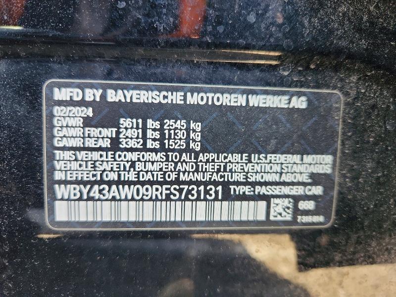 Продажа на аукционе авто 2024 Bmw I4, vin: WBY43AW09RFS73131, номер лота: 49973876