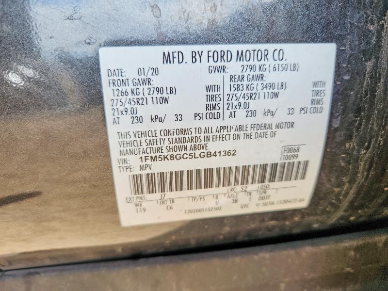 Продажа на аукционе авто 2020 Ford Explorer, vin: 1FM5K8GC5LGB41362, номер лота: 50529246