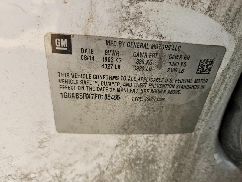 2015 Cadillac Ats მანქანა იყიდება აუქციონზე, vin: 1G6AB5RX7F0105495, აუქციონის ნომერი: 49134796