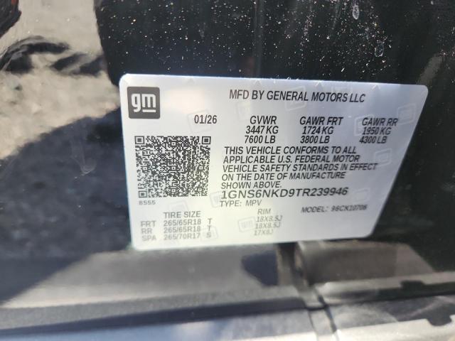 Продаж на аукціоні авто 2026 Chevrolet Tahoe, vin: 1GNS6NKD9TR239946, номер лоту: 50293486