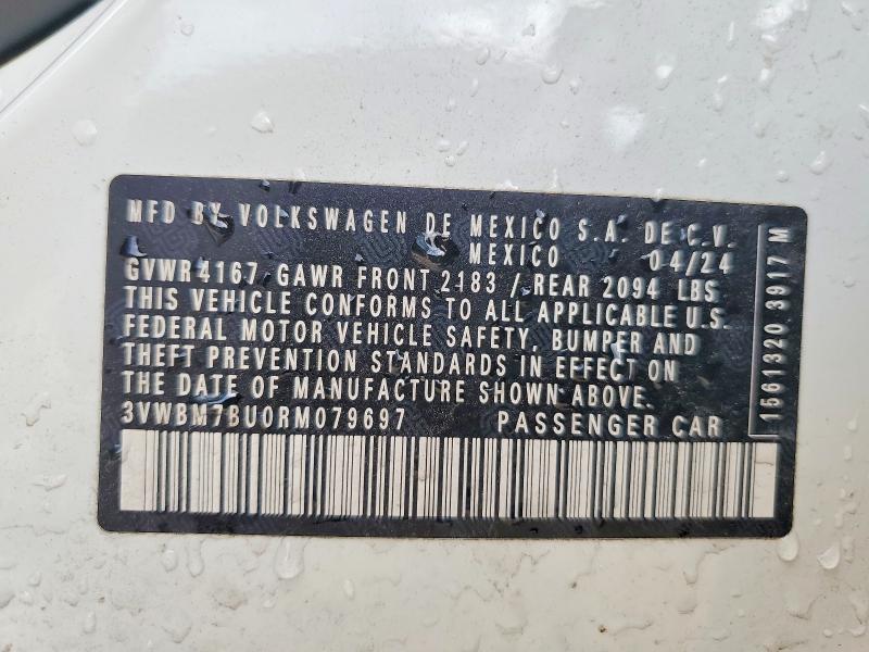 Aukcja sprzedaży 2024 Volkswagen Jetta, vin: 3VWBM7BU0RM079697, numer aukcji: 51114036