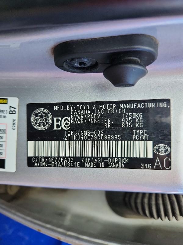 48262036 :رقم المزاد ، 2T1KU40E79C098995 vin ، 2009 Toyota Matrix مزاد بيع