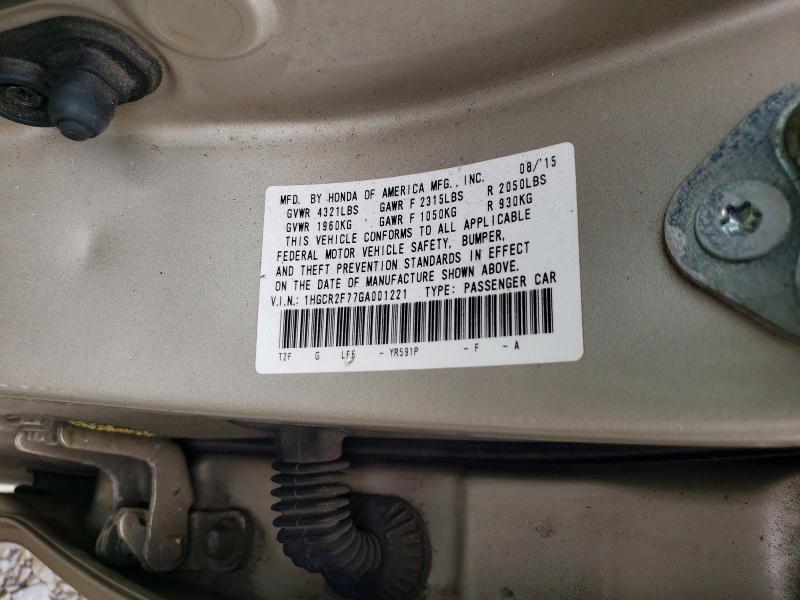 Продаж на аукціоні авто 2016 Honda Accord, vin: 1HGCR2F77GA001221, номер лоту: 51759886