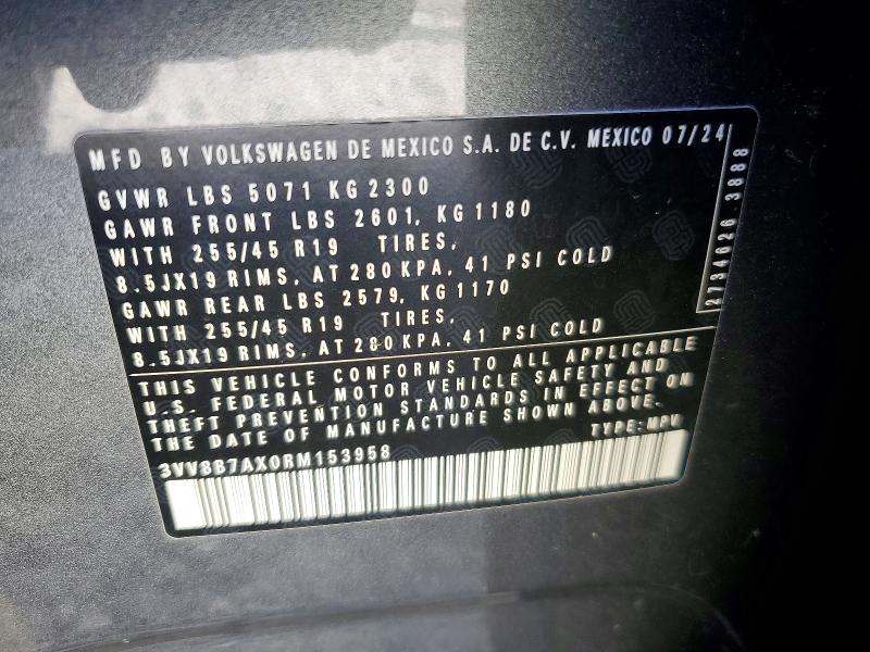 Продажа на аукционе авто 2024 Volkswagen Tiguan, vin: 3VV8B7AX0RM153958, номер лота: 51335346