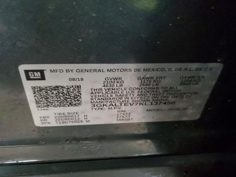 49618686 :رقم المزاد ، 3GKALTEV7KL137450 vin ، 2019 Gmc Terrain مزاد بيع