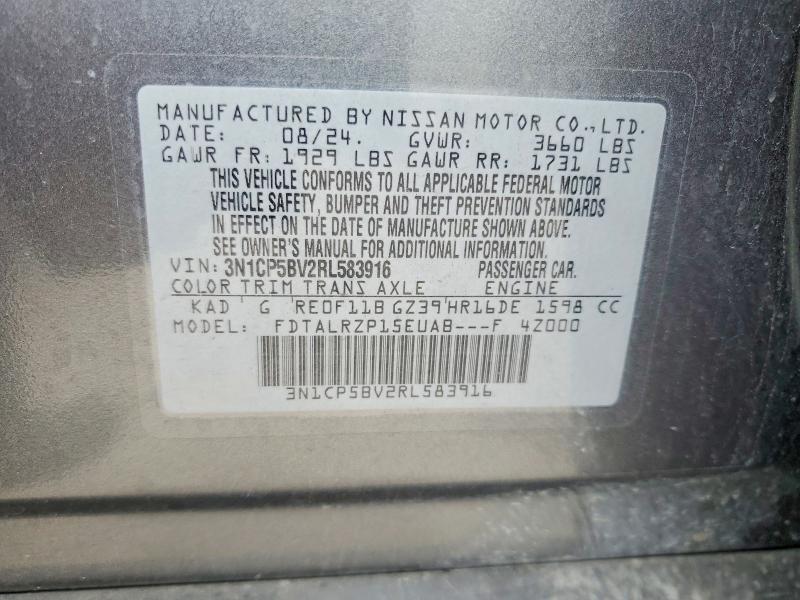 Aukcja sprzedaży 2024 Nissan Kicks, vin: 3N1CP5BV2RL583916, numer aukcji: 50957916