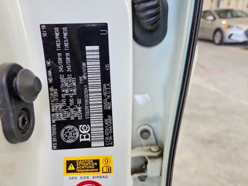 49576246 :رقم المزاد ، 5TDDZRFH2KS929941 vin ، 2019 Toyota Highlander مزاد بيع