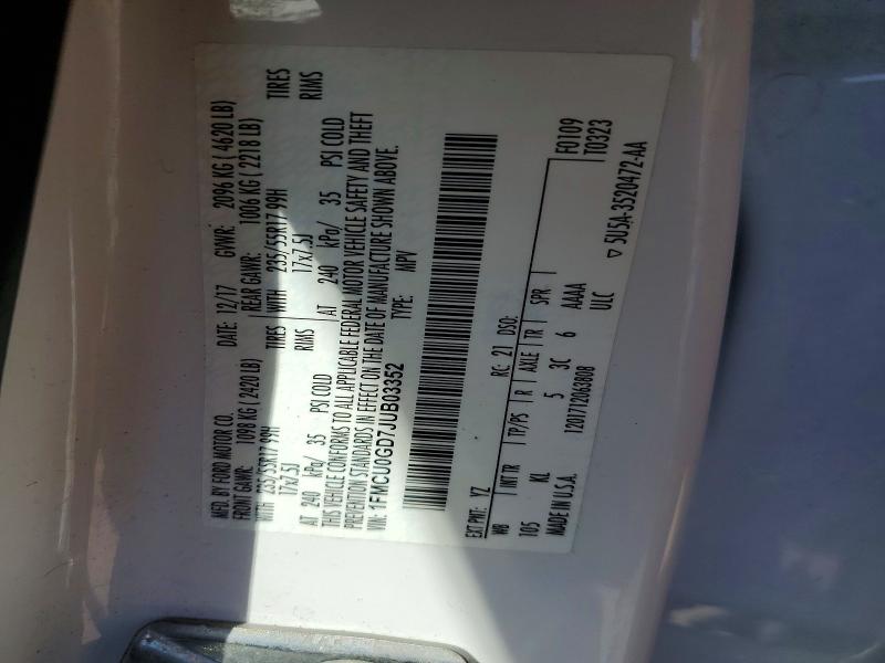 Продажа на аукционе авто 2018 Ford Escape, vin: 1FMCU0GD7JUB03352, номер лота: 49541166