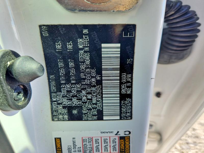 50482266 :رقم المزاد ، JTEBU5JR1K5735935 vin ، 2019 Toyota 4runner مزاد بيع