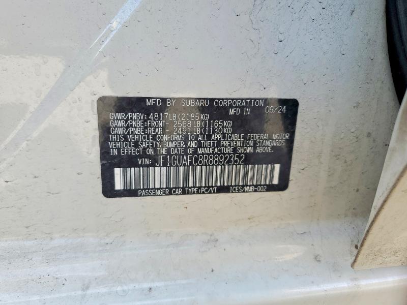 49484676 :رقم المزاد ، JF1GUAFC8R8892352 vin ، 2024 Subaru Impreza مزاد بيع