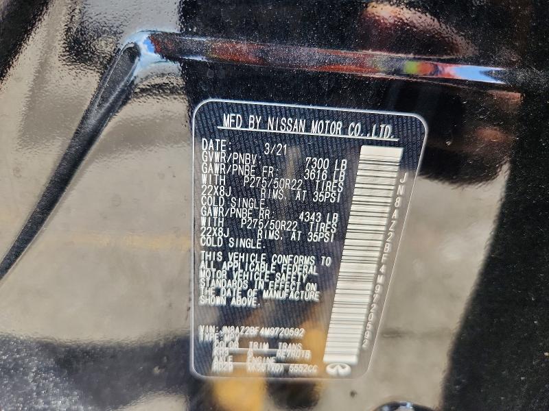 Aukcja sprzedaży 2021 Infiniti Qx80, vin: JN8AZ2BF4M9720592, numer aukcji: 49900696