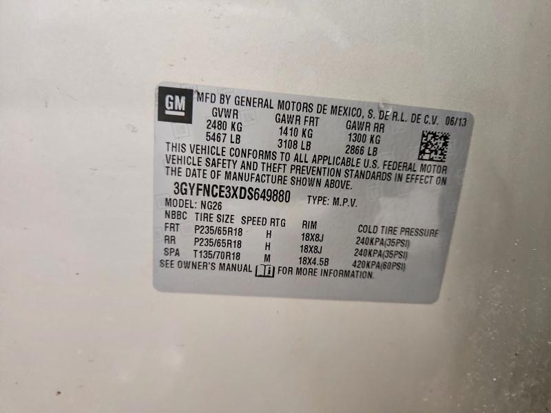 Продаж на аукціоні авто 2013 Cadillac Srx, vin: 3GYFNCE3XDS649880, номер лоту: 49292766