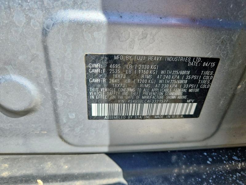 Aukcja sprzedaży 2015 Subaru Outback, vin: 4S4BSBLC4F3321577, numer aukcji: 49979486