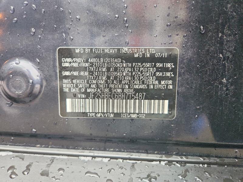 51154686 :رقم المزاد ، JF2SHBEC6BH775487 vin ، 2011 Subaru Forester مزاد بيع