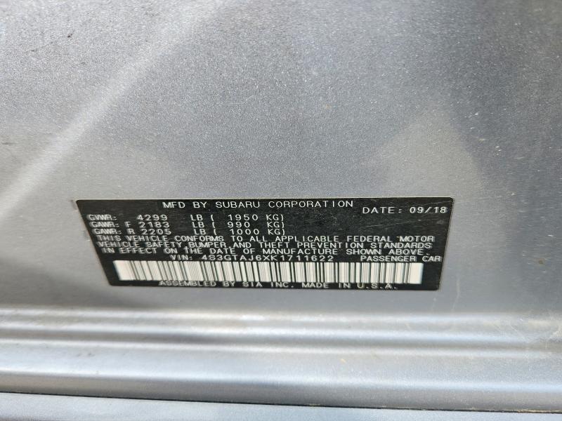Продажа на аукционе авто 2019 Subaru Impreza, vin: 4S3GTAJ6XK1711622, номер лота: 49488976