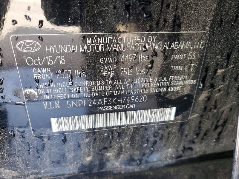 Продаж на аукціоні авто 2019 Hyundai Sonata, vin: 5NPE24AF3KH749620, номер лоту: 53305756