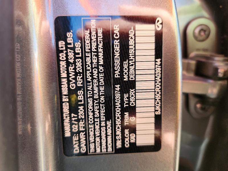 Продаж на аукціоні авто 2017 Infiniti Qx30, vin: SJKCH5CRXHA039744, номер лоту: 51335236