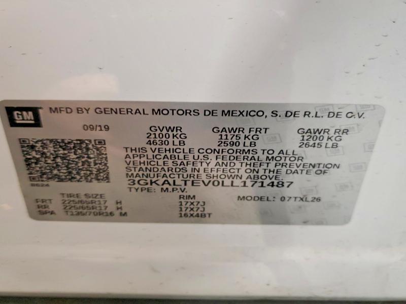 2020 Gmc Terrain მანქანა იყიდება აუქციონზე, vin: 3GKALTEV0LL171487, აუქციონის ნომერი: 49248216