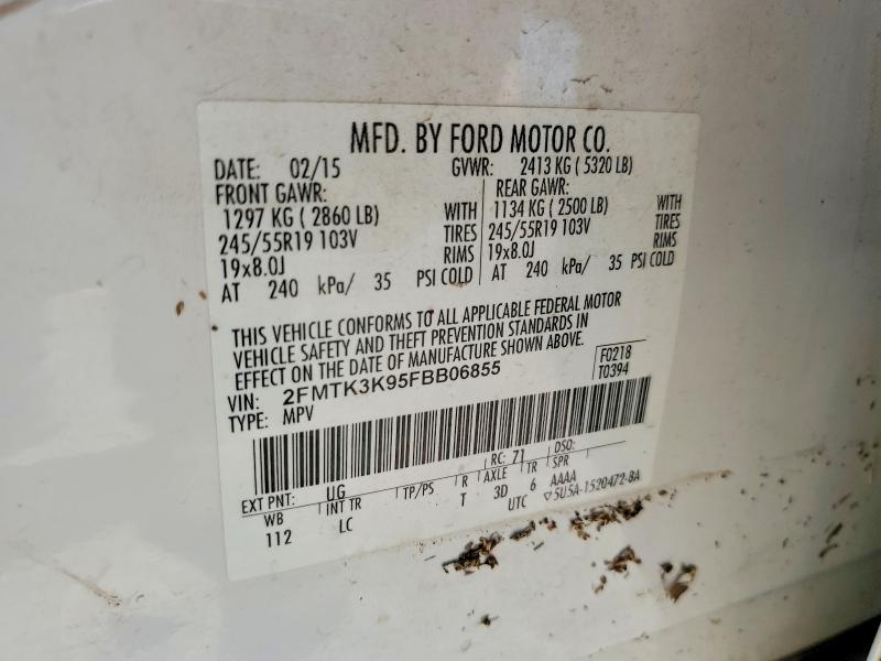Продажа на аукционе авто 2015 Ford Edge, vin: 2FMTK3K95FBB06855, номер лота: 49648016