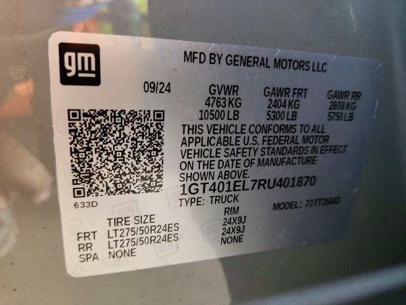 Продажа на аукционе авто 2024 Gmc Sierra, vin: 1GT401EL7RU401870, номер лота: 51086046