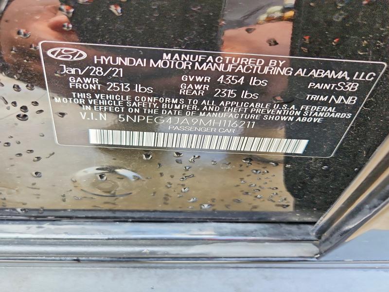Auction sale of the 2021 Hyundai Sonata, vin: 5NPEG4JA9MH116211, lot number: 49222226