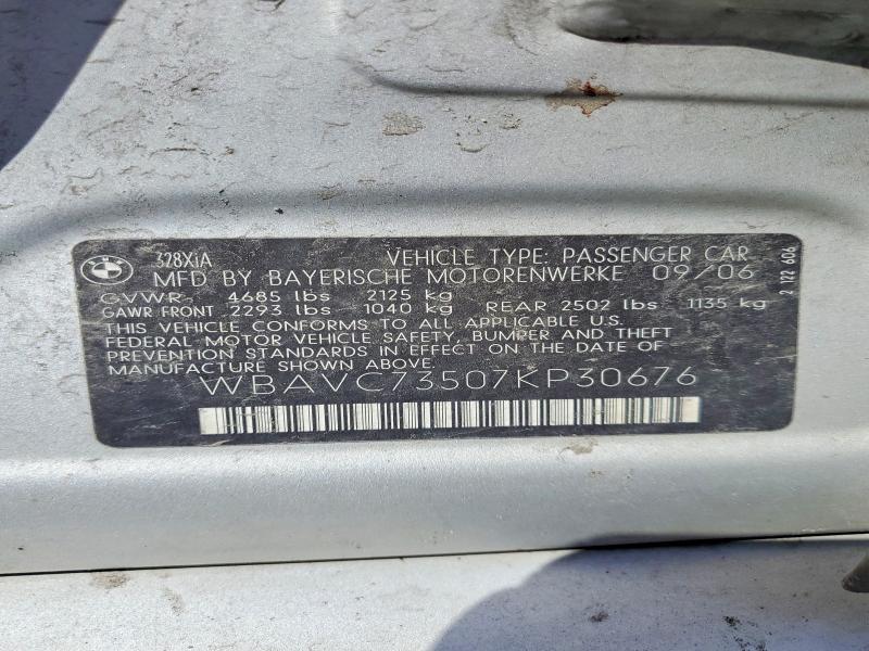 Aukcja sprzedaży 2007 Bmw 328, vin: WBAVC73507KP30676, numer aukcji: 51990246