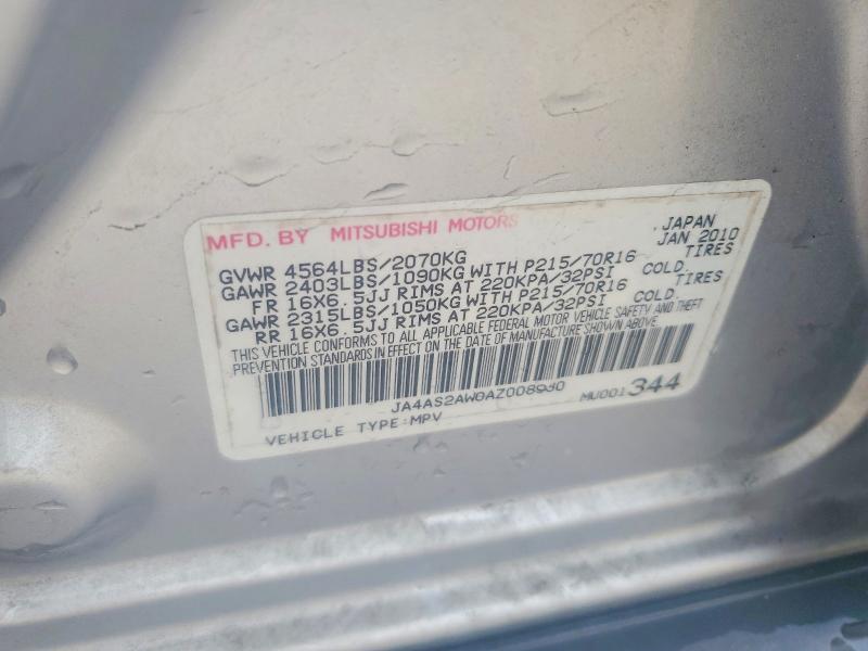 2010 Mitsubishi Outlander მანქანა იყიდება აუქციონზე, vin: JA4AS2AW0AZ008930, აუქციონის ნომერი: 51559466