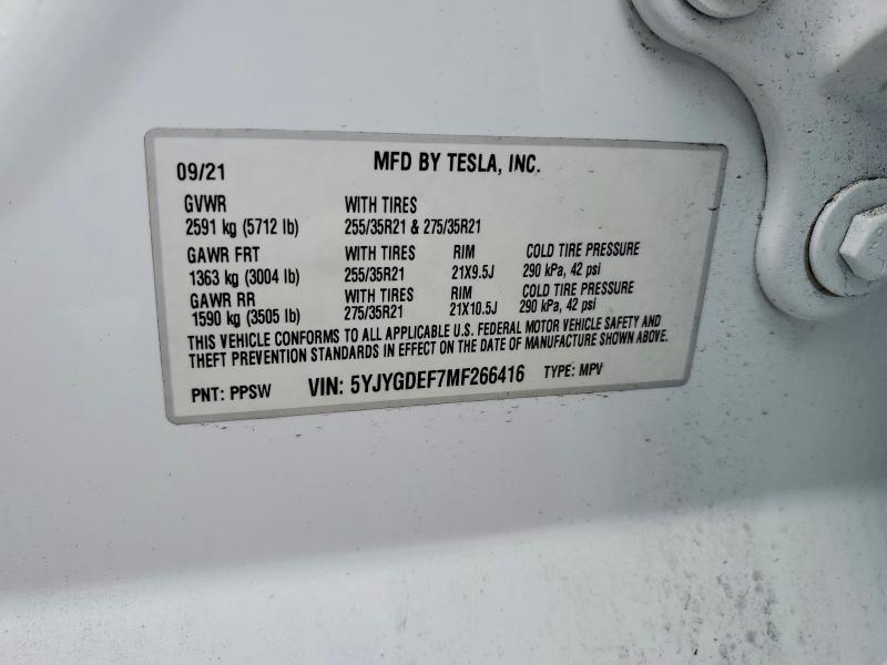 Продаж на аукціоні авто 2021 Tesla Model Y, vin: 5YJYGDEF7MF266416, номер лоту: 49323666