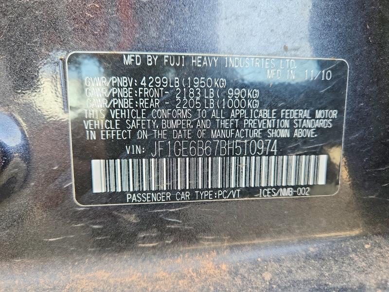Продаж на аукціоні авто 2011 Subaru Impreza, vin: JF1GE6B67BH510974, номер лоту: 50643916