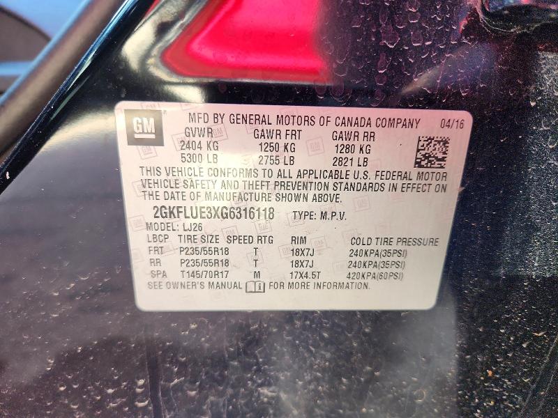 50914066 :رقم المزاد ، 2GKFLUE3XG6316118 vin ، 2016 Gmc Terrain مزاد بيع