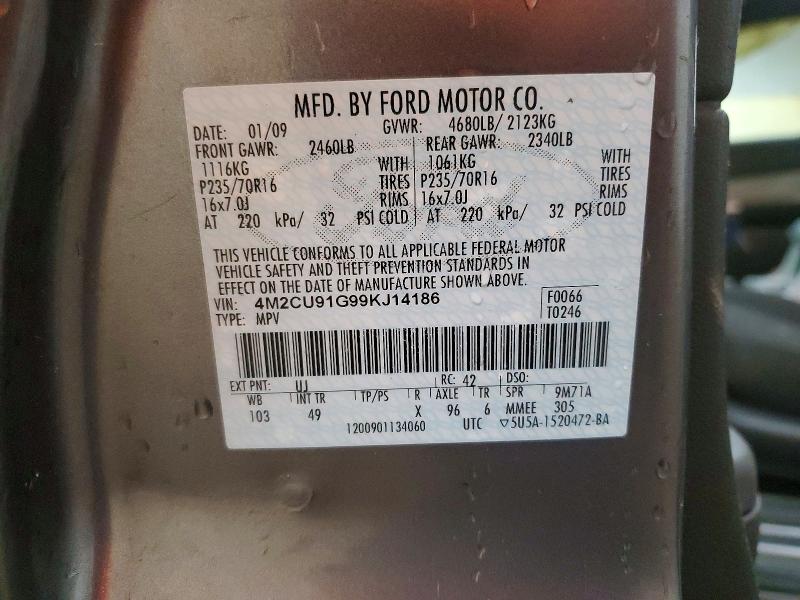 Продаж на аукціоні авто 2009 Mercury Mariner, vin: 4M2CU91G99KJ14186, номер лоту: 50733936